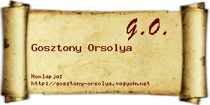 Gosztony Orsolya névjegykártya